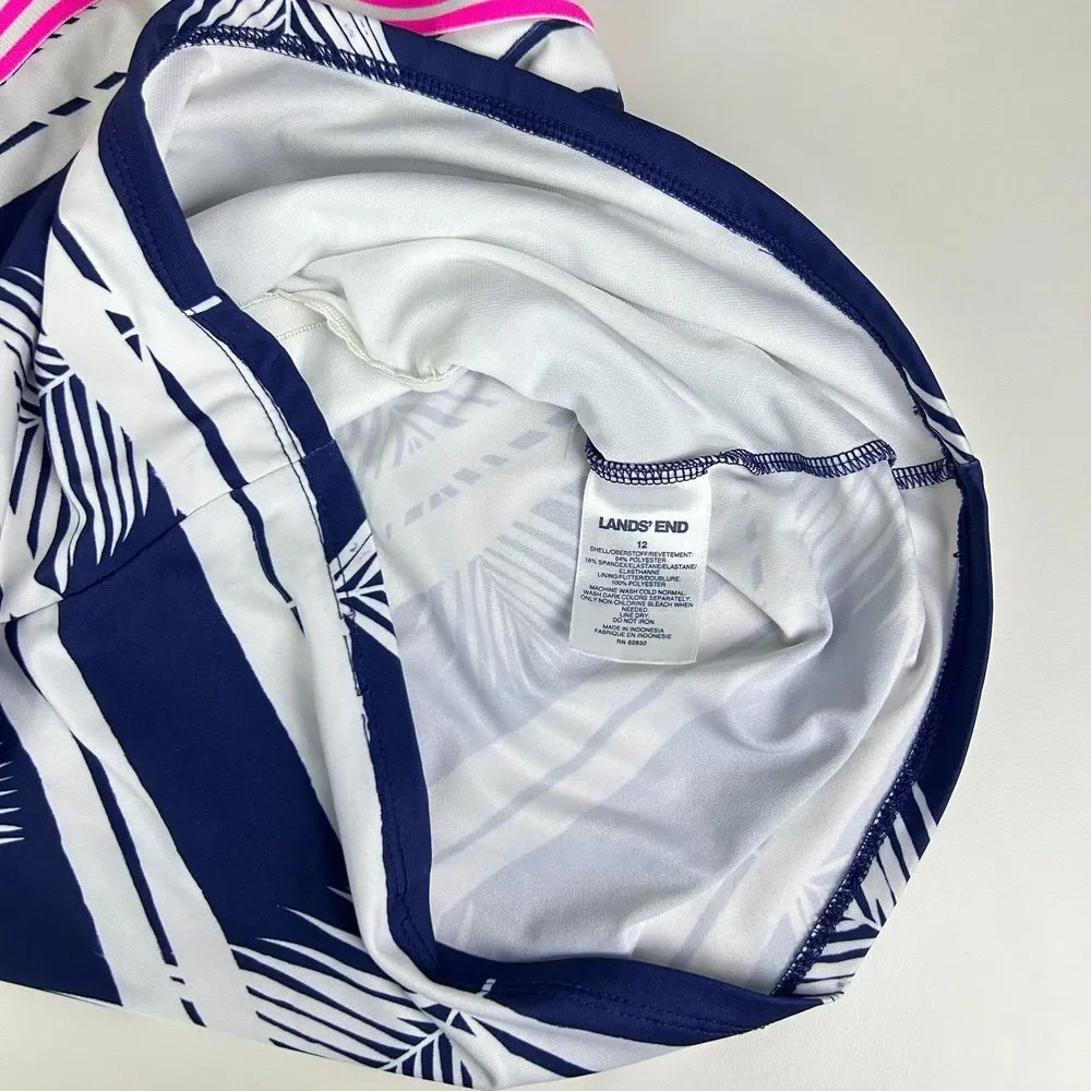 Set of 2 Lands' End Multicolor Printed Pullover Beach Tankini Kids Size 12‎ & 14